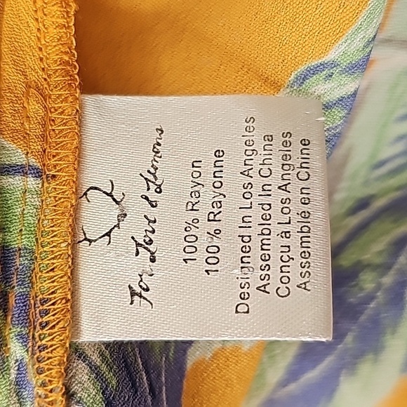 For Love & Lemons Aloha Bird of Paradise Gold Mini Skirt - Size Medium - Picture 9 of 9